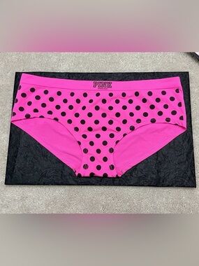 NEW Victoria’s Secret PINK YOGA Polka Dot Logo Low Rise Hipster Panties Large L